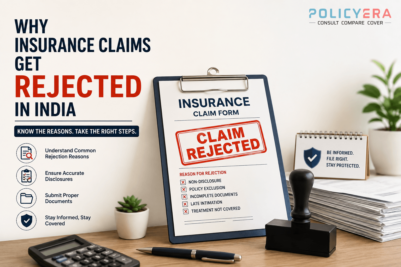 Why insurance claims get rejected in India with common claim rejection reasons