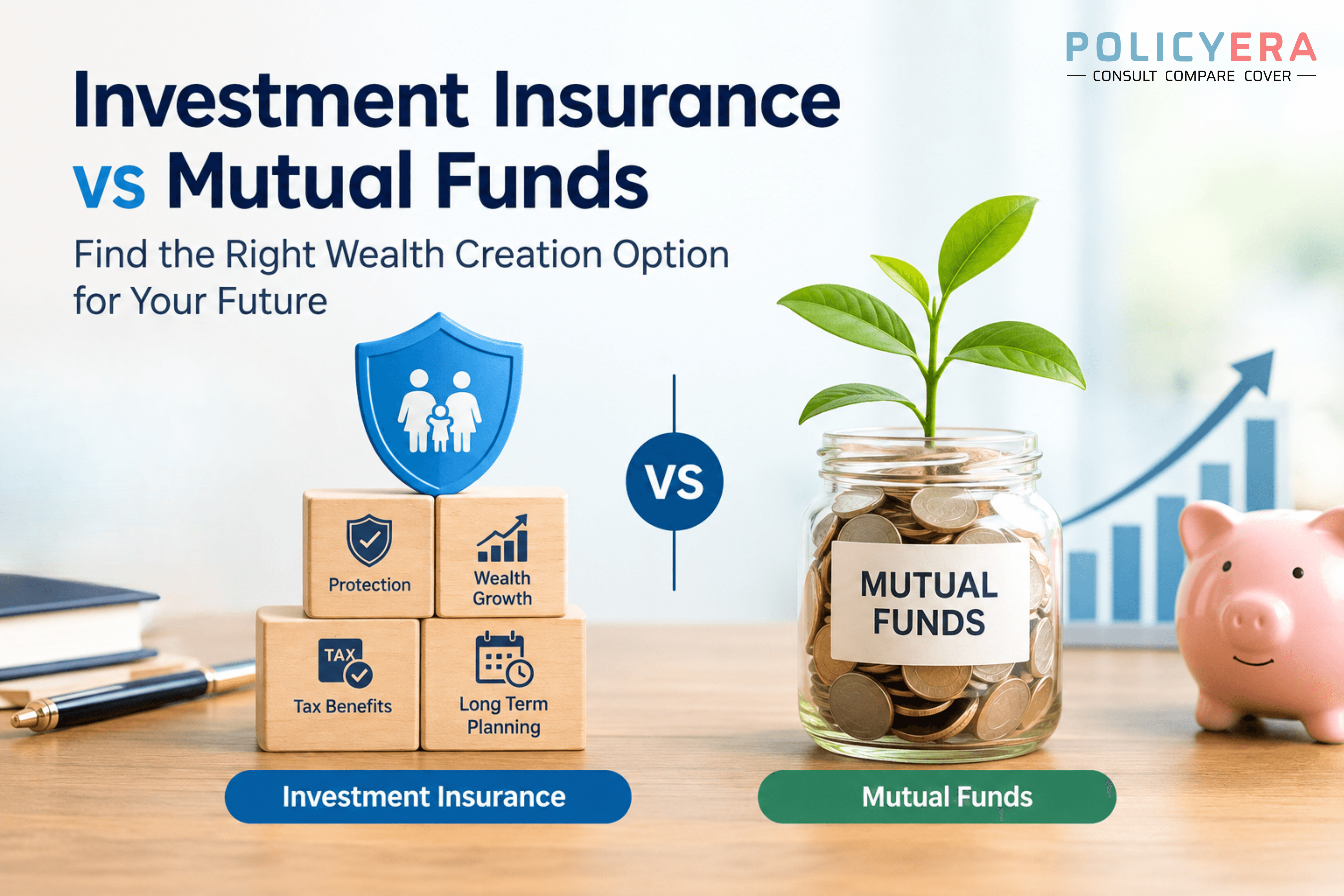 Investment Insurance vs Mutual Funds comparison for wealth creation